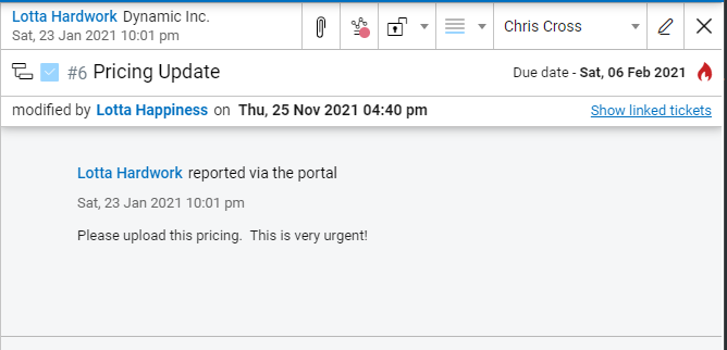 example help desk ticket detail view