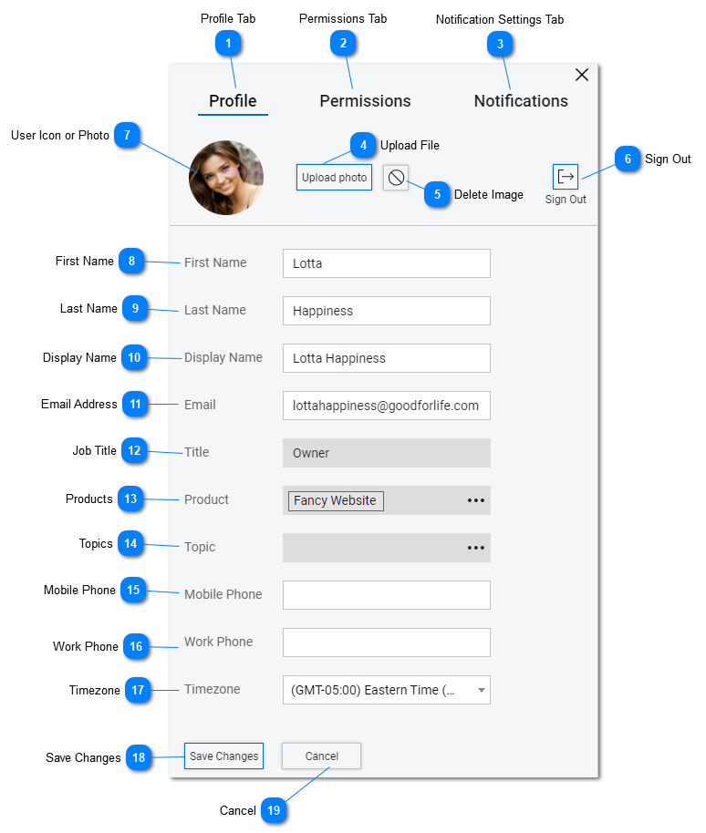 Help Desk - User Settings